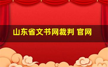 山东省文书网裁判 官网